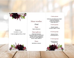 Menu weselne bukiet dalia marsala AW-MW08