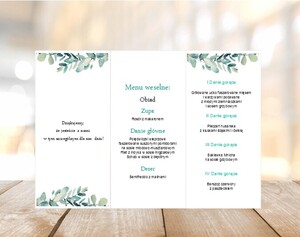 Menu weselne eukaliptus wianek AW-MW03