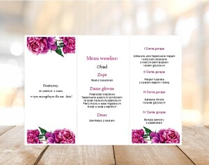 Menu weselne piwonia fuksja AW-MW13