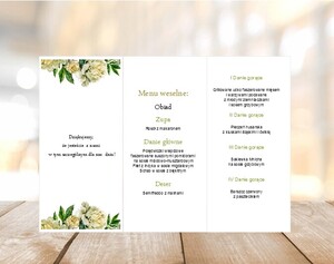 Menu weselne wianek greenery kremowe piwonie AW-MW14