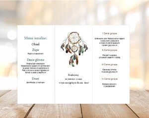 Menu weselne łapacz snów boho AW-MW05