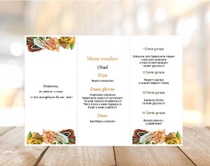 Menu weselne jesienny wianek pióra boho AW-MW12