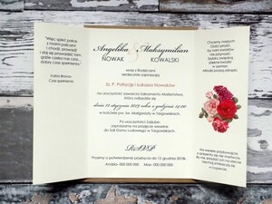 Zaproszenia ślubne z kalką Czerwona Róża i Bez
