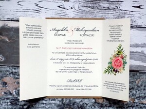 Zaproszenia ślubne z kalką Brzoskwiniowa Róża