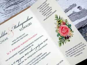 Zaproszenia ślubne z kalką Brzoskwiniowa Róża