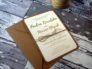 Zaproszenia ślubne Rustykalne Złote