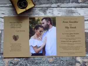 Zaproszenia ślubne ze zdjęciem Rustykalne Kopertowe