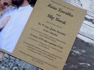 Zaproszenia ślubne ze zdjęciem Rustykalne Kopertowe