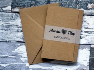 Zaproszenia ślubne ze zdjęciem Rustykalne Kopertowe