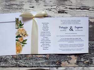 Zaproszenia slubne złocone piwonia greenery AW-PU2
