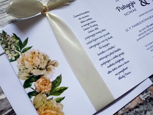 Zaproszenia slubne złocone piwonia greenery AW-PU2