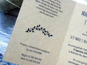 Zaproszenia ślubne ekologiczne retro wianek AW-ZE1