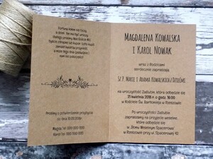 Zaproszenia ślubne ekologiczne Elegancki Ornament