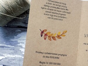 Zaproszenia ślubne ekologiczne Jesienny Wieniec