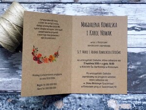 Zaproszenia ślubne ekologiczne Jesienny Wianek