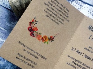 Zaproszenia ślubne ekologiczne Jesienny Wianek