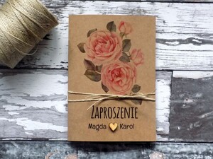 Zaproszenia ślubne ekologiczne Pudrowa Róża