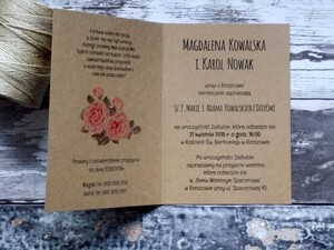 Zaproszenia ślubne ekologiczne Pudrowa Róża