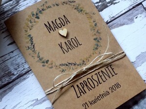 Zaproszenia ślubne ekologiczne Eukaliptus