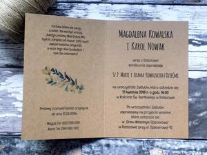 Zaproszenia ślubne ekologiczne Eukaliptus