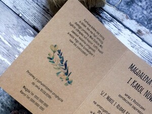 Zaproszenia ślubne ekologiczne Eukaliptus