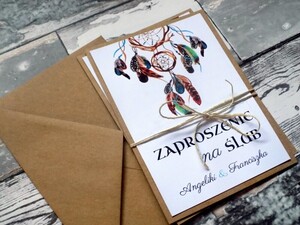 Zaproszenie rustykalne boho łapacz AW-ZSŁ