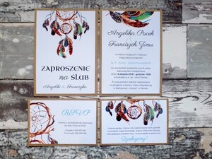 Zaproszenie rustykalne boho łapacz AW-ZSŁ