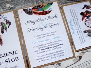 Zaproszenie rustykalne boho łapacz AW-ZSŁ