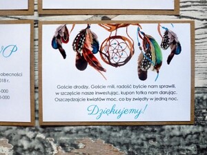 Zaproszenie rustykalne boho łapacz AW-ZSŁ