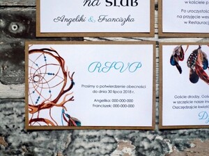 Zaproszenie rustykalne boho łapacz AW-ZSŁ