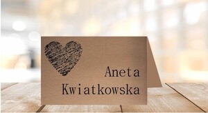 Winietki ślubne rustykalne Serce Węglem Mlalowane