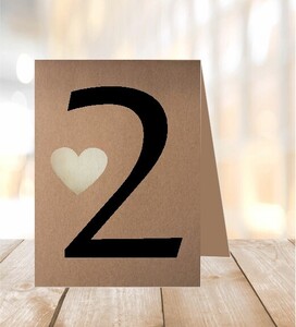 Numery stolików ekologiczny drewniane serce AW-NSE011