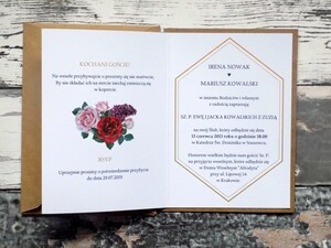 Zaproszenia ślubne geometryczne róża i bez  AW-ZG02