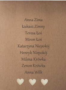 Plan stołów Rustyklany ekologiczny drewiniane serce AW-PS09