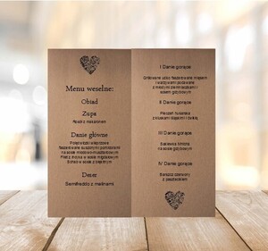 Menu wesele rustykalne serce AW-MW09