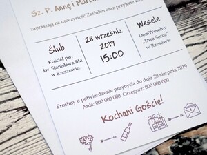 Srebrne zaproszenia ślubne diagram AW-ZS03