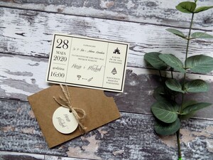 Zaproszenia ślubne rustykalne Minimalistyczne