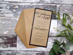 Zaproszenia ślubne Rustykalne Listki