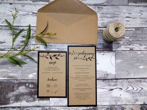 Zaproszenia ślubne Rustykalne Listki
