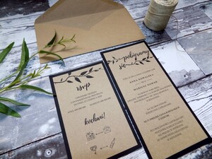 Zaproszenia ślubne Rustykalne Listki