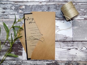 Zaproszenia ślubne Rustykalne Listki