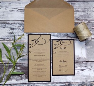 Zaproszenia ślubne ekologiczne Liście