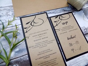 Zaproszenia ślubne ekologiczne Liście