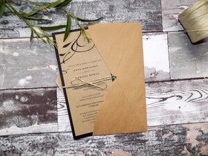 Zaproszenia ślubne ekologiczne Liście