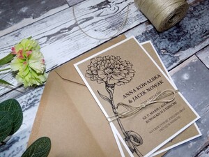 Zaproszenia ślubne Minimalistyczny Goździk