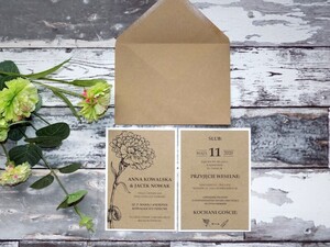 Zaproszenia ślubne Minimalistyczny Goździk
