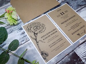 Zaproszenia ślubne Minimalistyczny Goździk