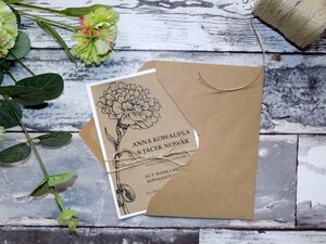 Zaproszenia ślubne Minimalistyczny Goździk