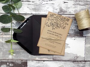 Zaproszenia ślubne rustykalne Gałązka Oliwki