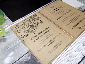 Zaproszenia ślubne rustykalne Gałązka Oliwki